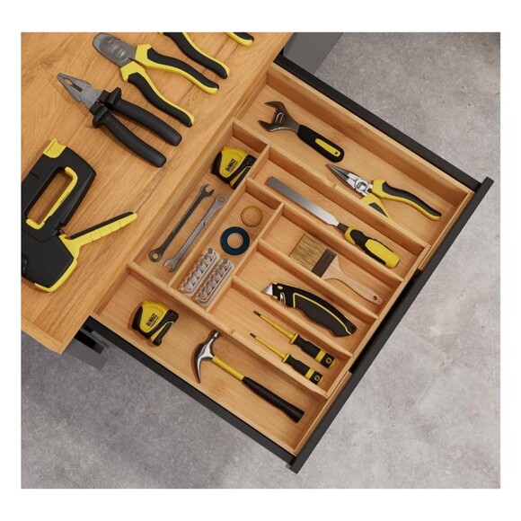 Kitchen Drawer Organizer Silverware Utensils Tools Tray Holder 3.5” H Expandable - Picture 5 of 7